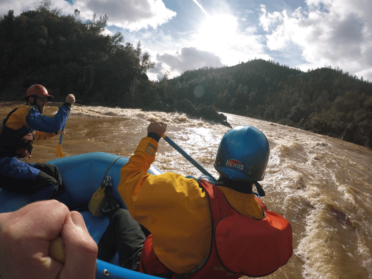 Rafting on the flooded South Fork American River