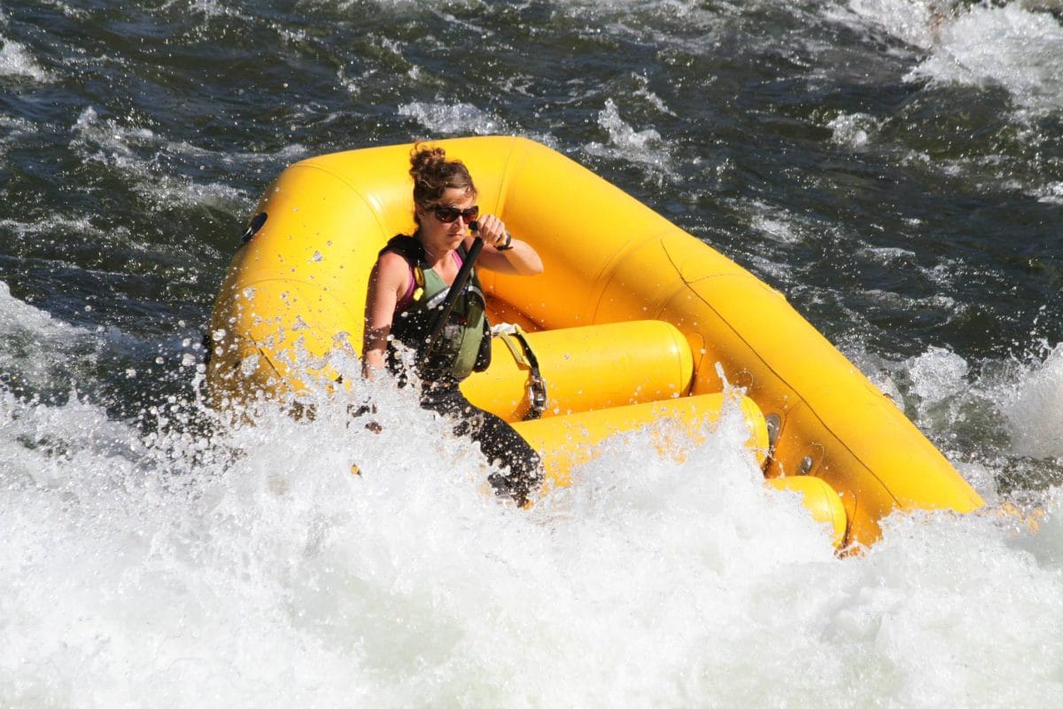 woman rafting