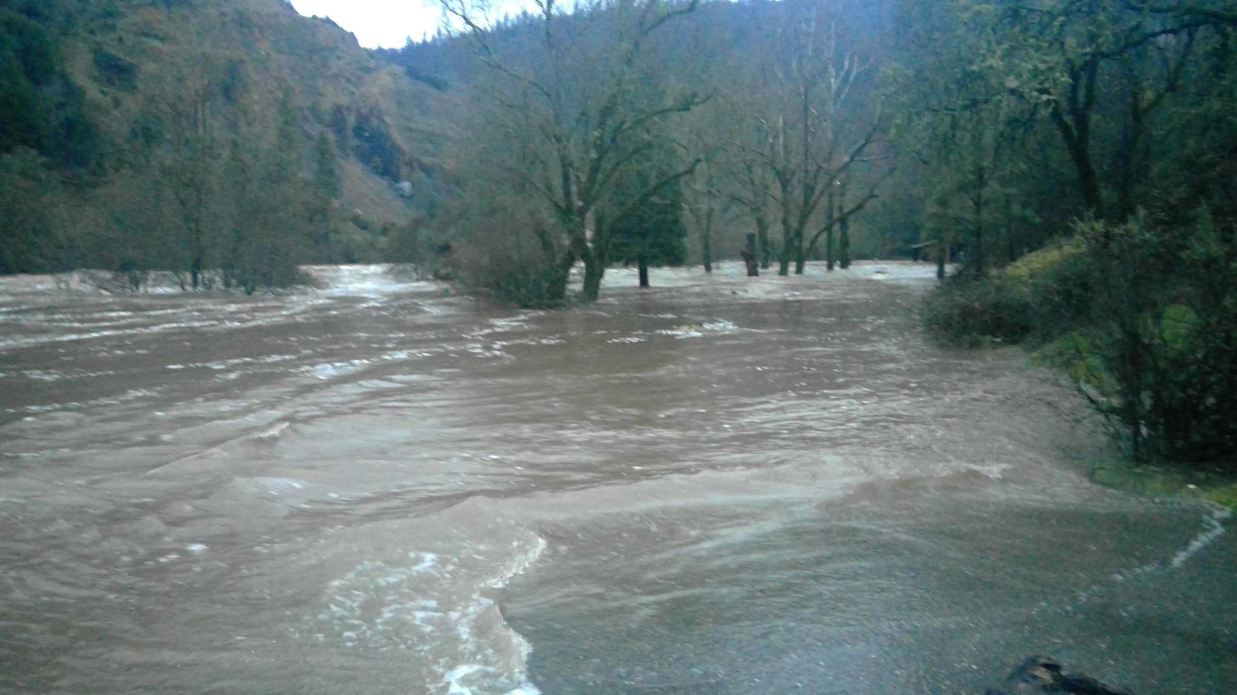 South Fork American River breaks it's bank in January 2017 Flood