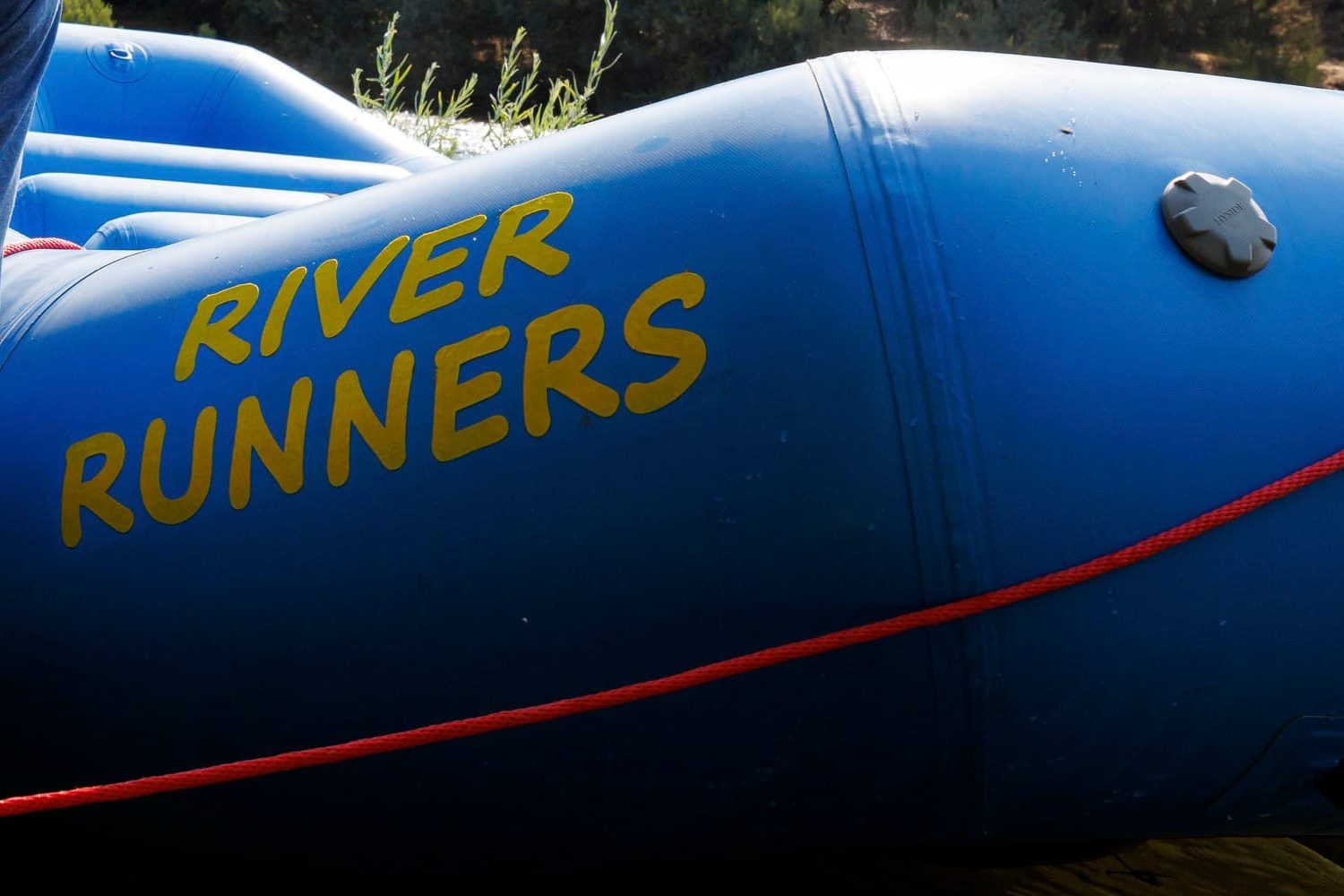 River Runners boat and bowline. Ready for a day of rafting on the South Fork.