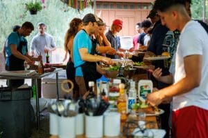 rr-south-fork-gorge-rafting-sb-145 Dinner is served at River Runners camp on the South Fork American River